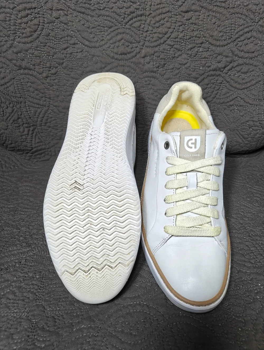Cole Haan GrandPrø Topspin White Leather Casual Sneaker Lace Up Women's Shoe 8.5